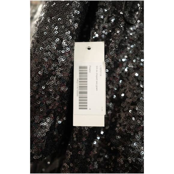 Rene Ruiz Evening Gown Sequin Dress Women sz 4 Pewter Shimmer Draped Formal NWT - Picture 8 of 8